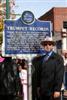Webb with the Historical Marker. Photo Credit: Gary Bohannon